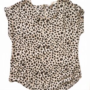Hippie Rose Animal Print Blouse - Black and Tan Cheetah Print Medium.casual